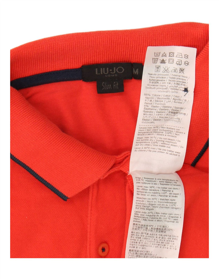 LIU JO Mens Slim Fit Polo Shirt Medium Orange Cotton Vintage Liu Jo and Second-Hand Liu Jo from Messina Hembry 
