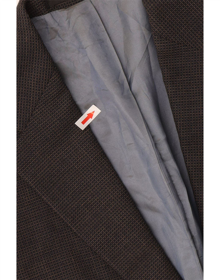 Marks & Spencer Herre Short Blazer Jacket UK 40 Medium Navy Blue Check