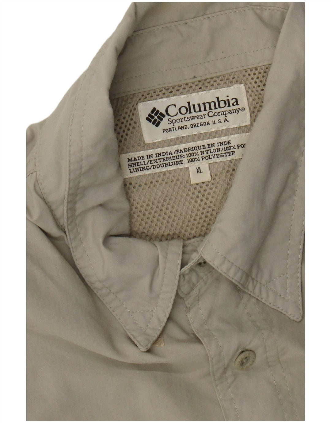 Columbia kortærmet herreskjorte XL Khaki Nylon