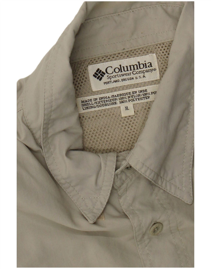 Columbia kortærmet herreskjorte XL Khaki Nylon