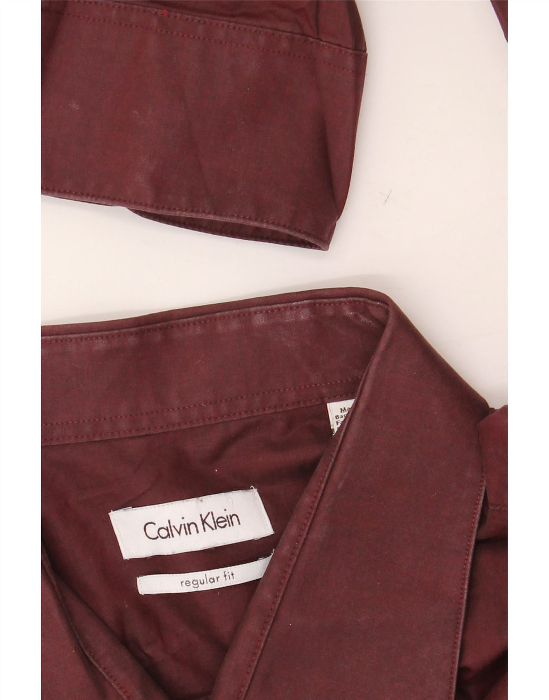 CALVIN KLEIN Herre Regular Fit skjorte str. 18 2XL rødbrun bomuld