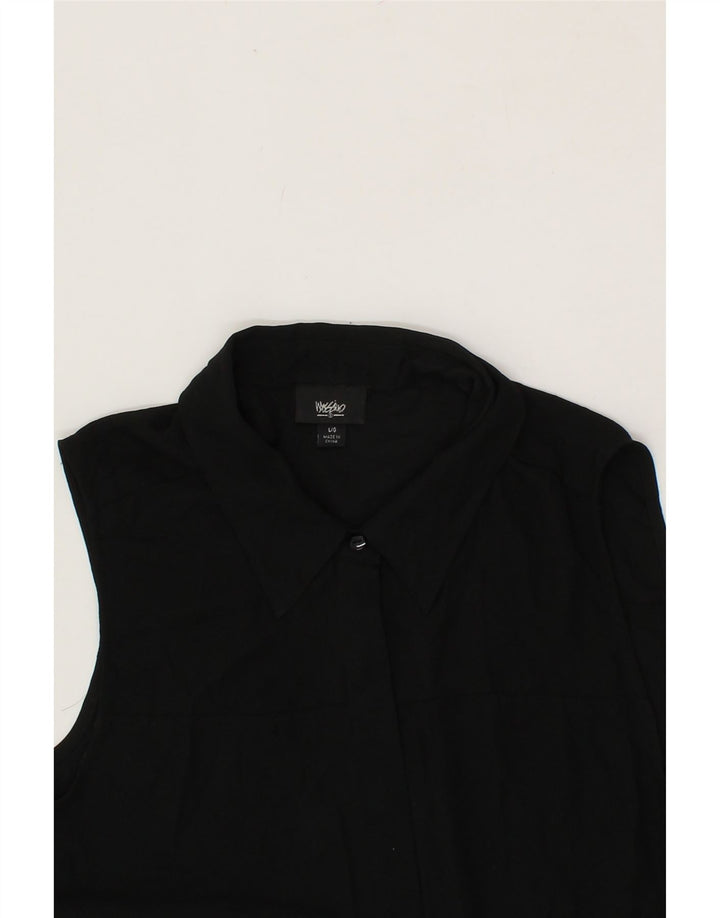 MOSSIMO Womens Sleeveless Shirt UK 14 Large Black Polyester Vintage Mossimo and Second-Hand Mossimo from Messina Hembry 