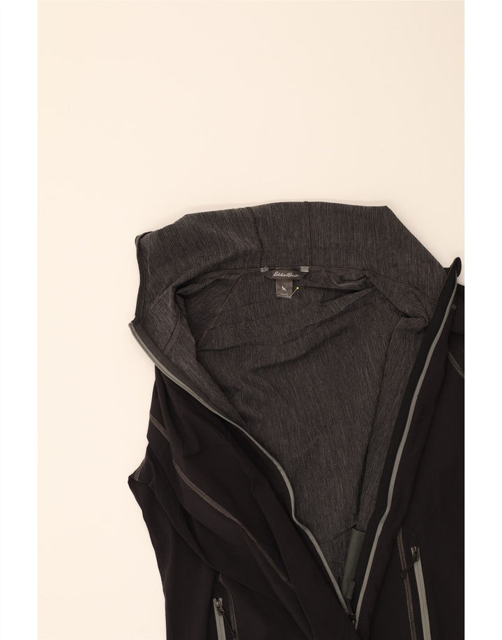 EDDIE BAUER Womens Hooded Tracksuit Top Jacket UK 16 Large Black Nylon Vintage Eddie Bauer and Second-Hand Eddie Bauer from Messina Hembry 
