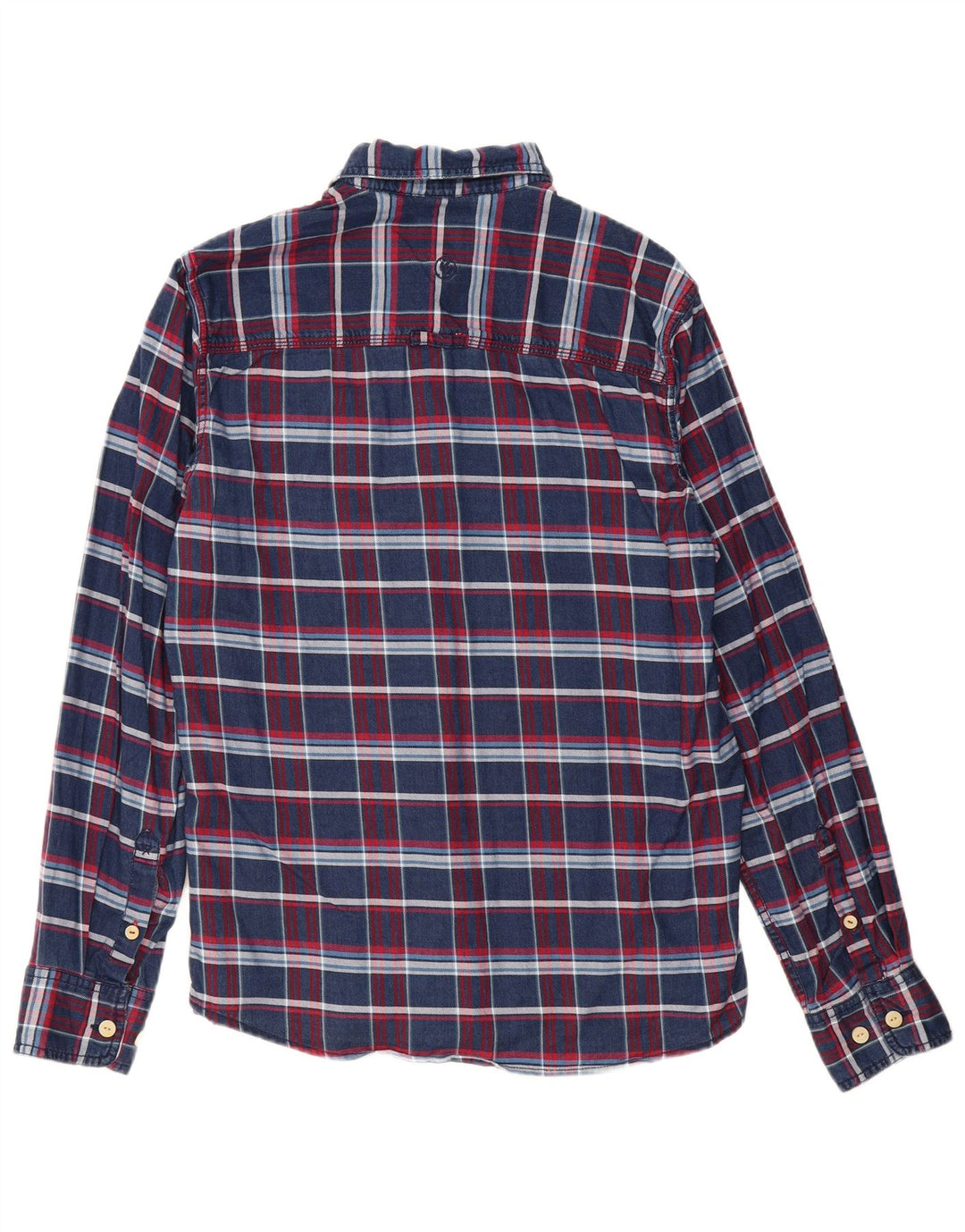 Fat Face Herre Classic Fit Flanellskjorte Medium Navyblå Ternet bomuld