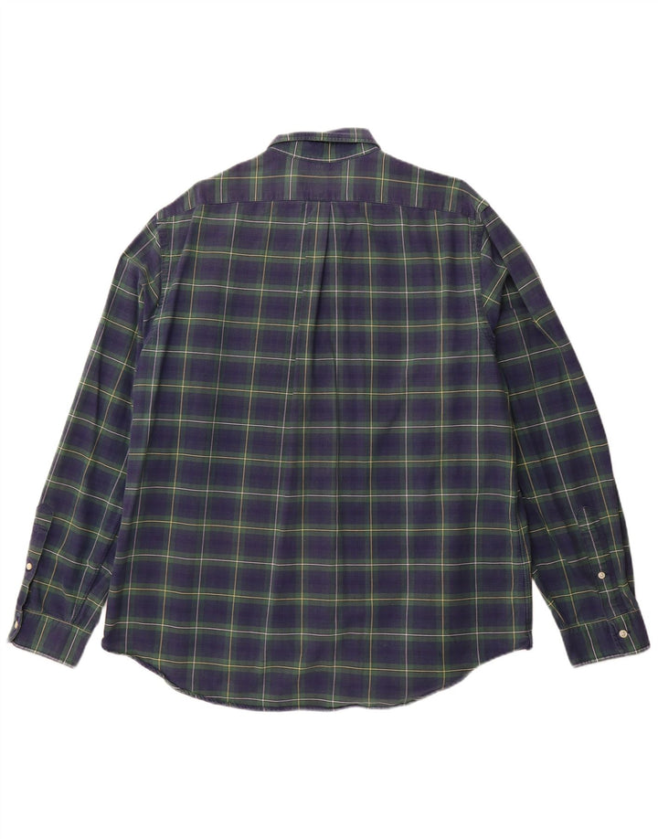 RALPH LAUREN Flannelskjorte til mænd XL Marineblå ternet bomuld