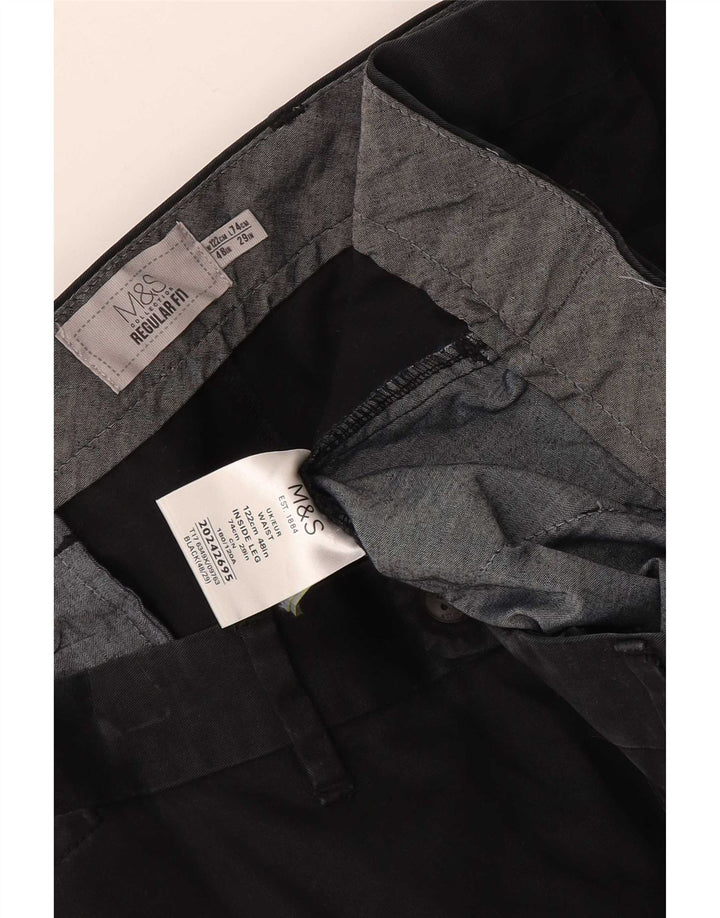 Marks & Spencer Herre Regular Fit Chino Shorts W48 4XL Sort Bomuld