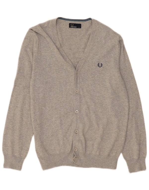 Fred Perry Herre cardigan sweater mellemgrå bomuld
