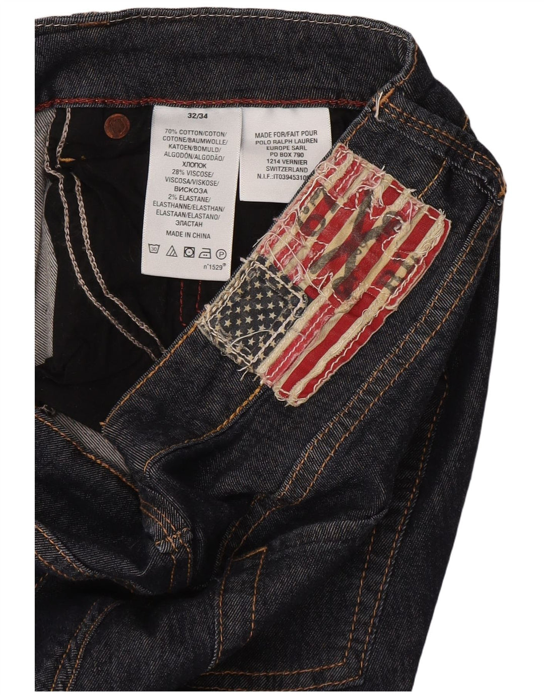 Ralph Lauren Lige jeans til kvinder W32 L33 Marineblå bomuld