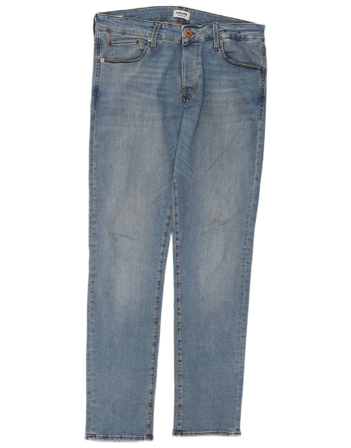 Jack & Jones Herre GLENN Slim Jeans W34 L34 Blå Bomuld
