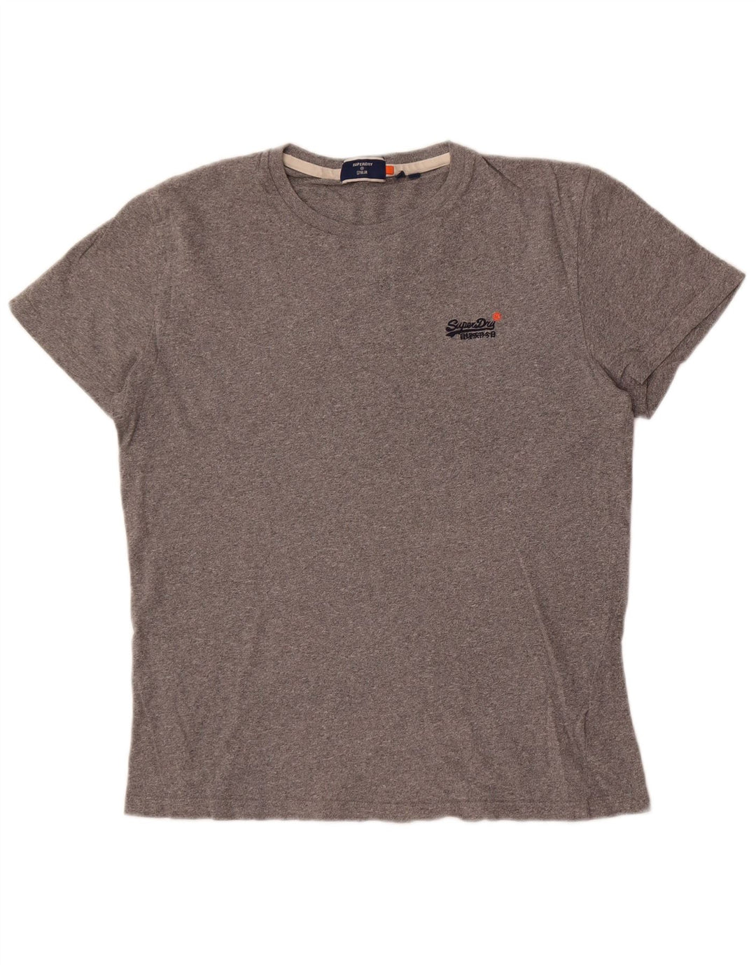 Superdry T-shirt top til mænd, stor grå flækket bomuld