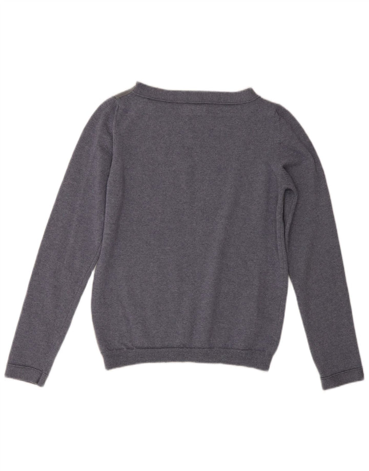 Toast Dame Boat Neck Jumper Sweater UK 10 Small Blue Wool
