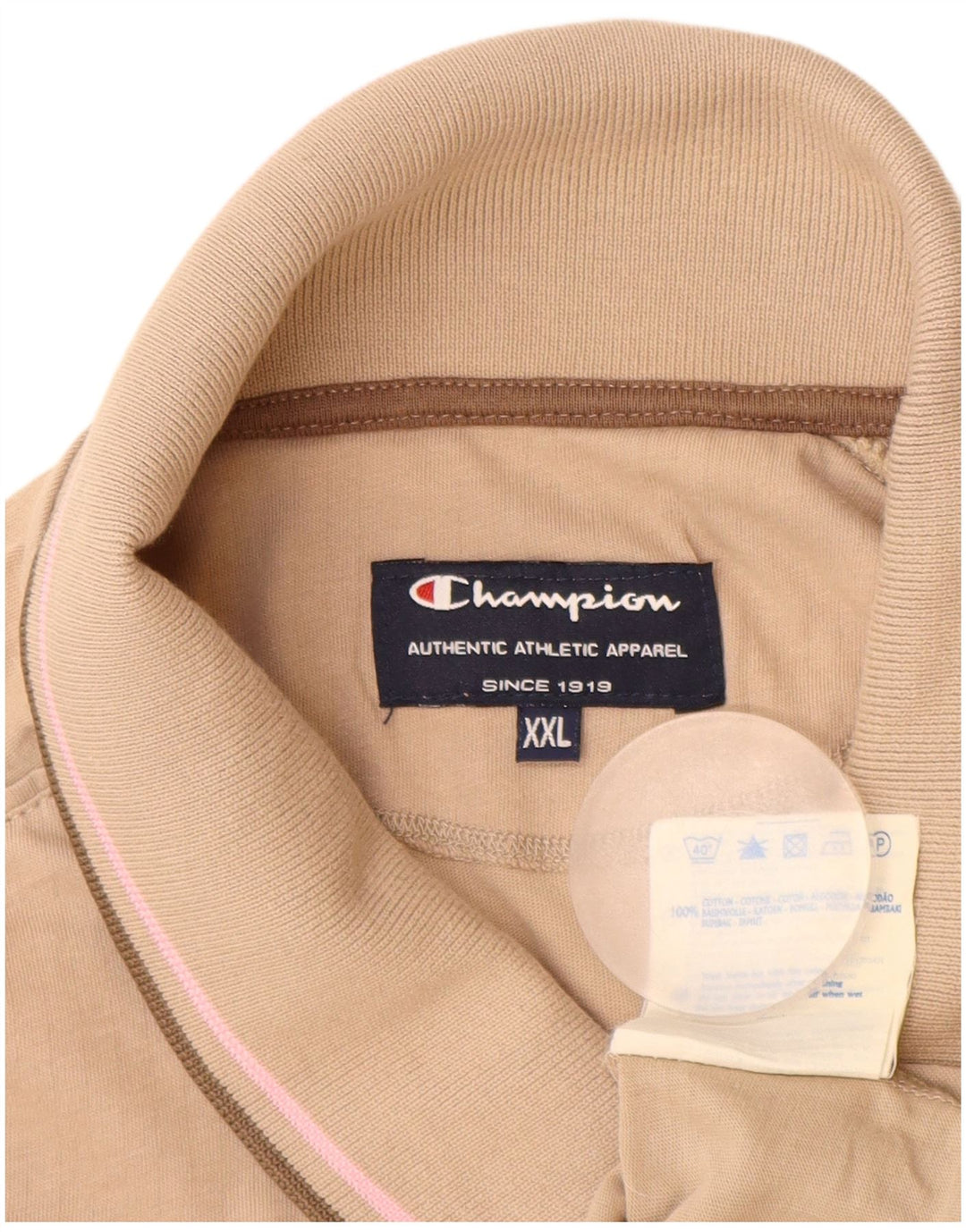 CHAMPION Polo Shirt til mænd 2XL Beige Bomuld