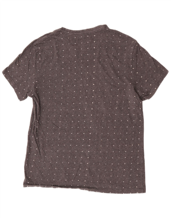 Jack Wills Herre grafisk T-shirt top mellemgrå plettet bomuld