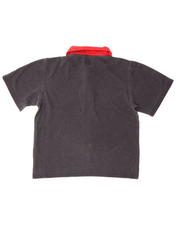 Tænk Pink Boys Polo Shirt 9-10 Years Grey Colourblock Cotton