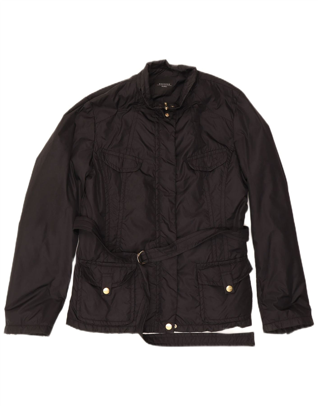 Max Mara Dame Weekend Utility Jacket UK 18 XL Sort Polyamid