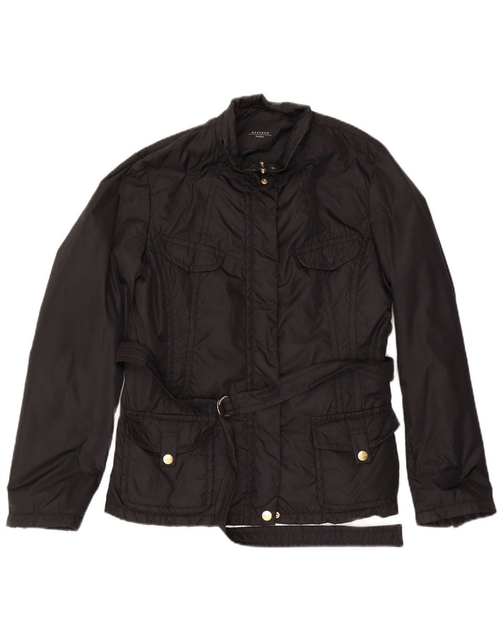 Max Mara Dame Weekend Utility Jacket UK 18 XL Sort Polyamid