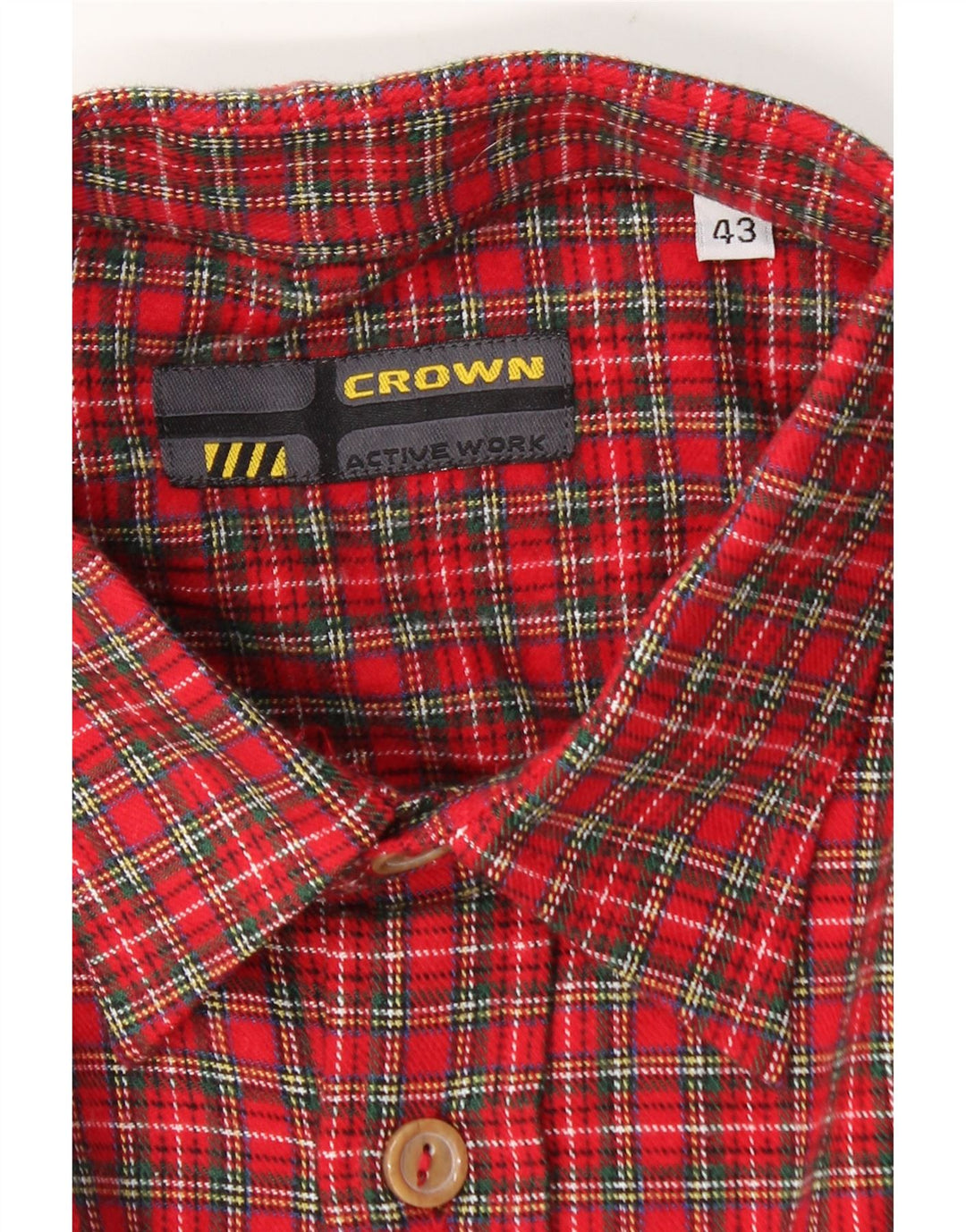 Crown Herre flannel skjorte str. 43 Large rød ternet bomuld