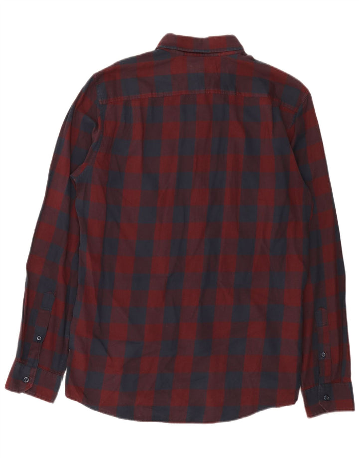 Jack Wills Herre Classic Fit skjorte Medium Burgundy Gingham Cotton