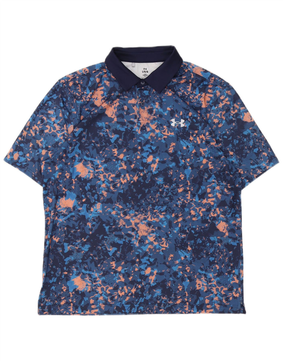 Under Armour Herre Polo Shirt Large Navy Blue Tie Dye
