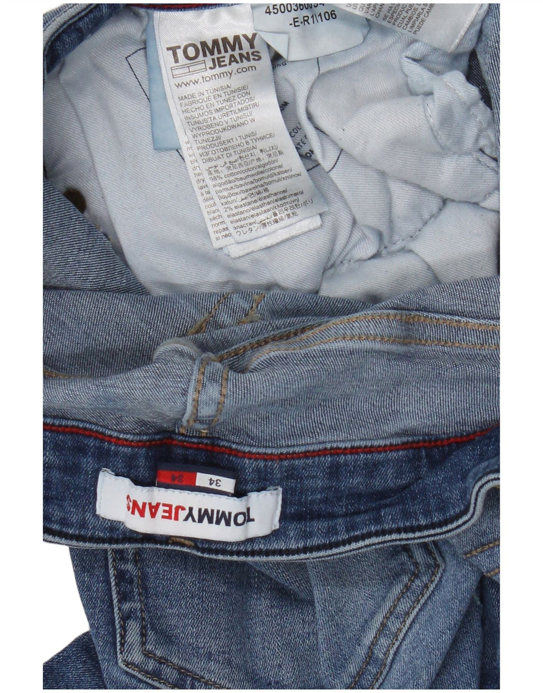 Tommy Hilfiger Herre Slim Jeans W34 L34 Blå Bomuld