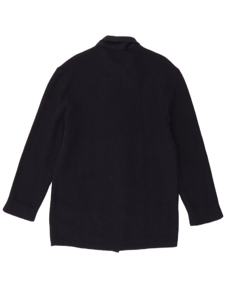 Azzurro Herre cardigan sweater Stor marineblå uld