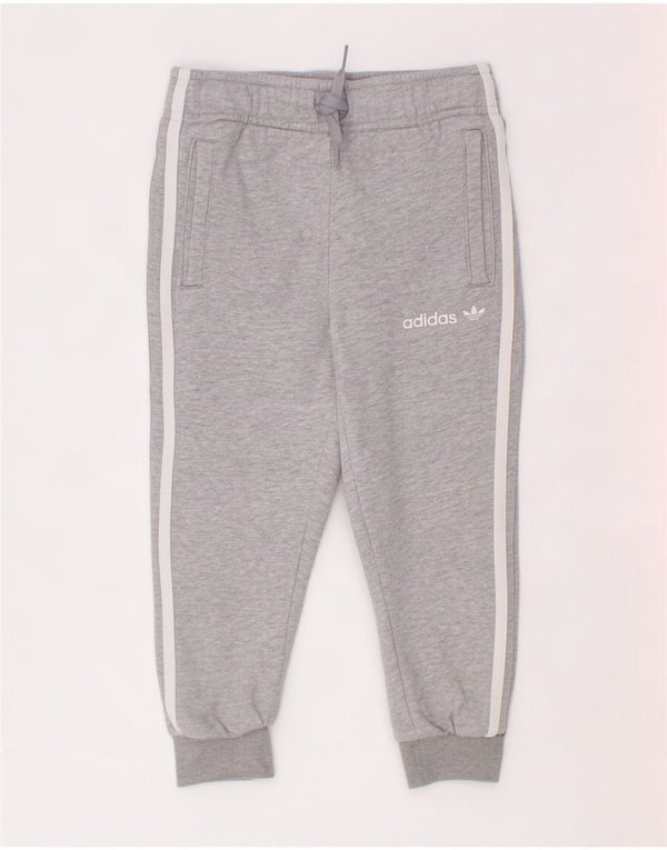 Adidas Drenge Træningsdragt Bukser Joggers 3-4 år Grå Flecked Bomuld