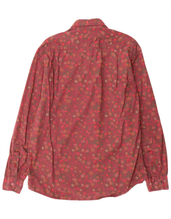 VINTAGE Herreskjorte Medium Pink Floral Bomuld