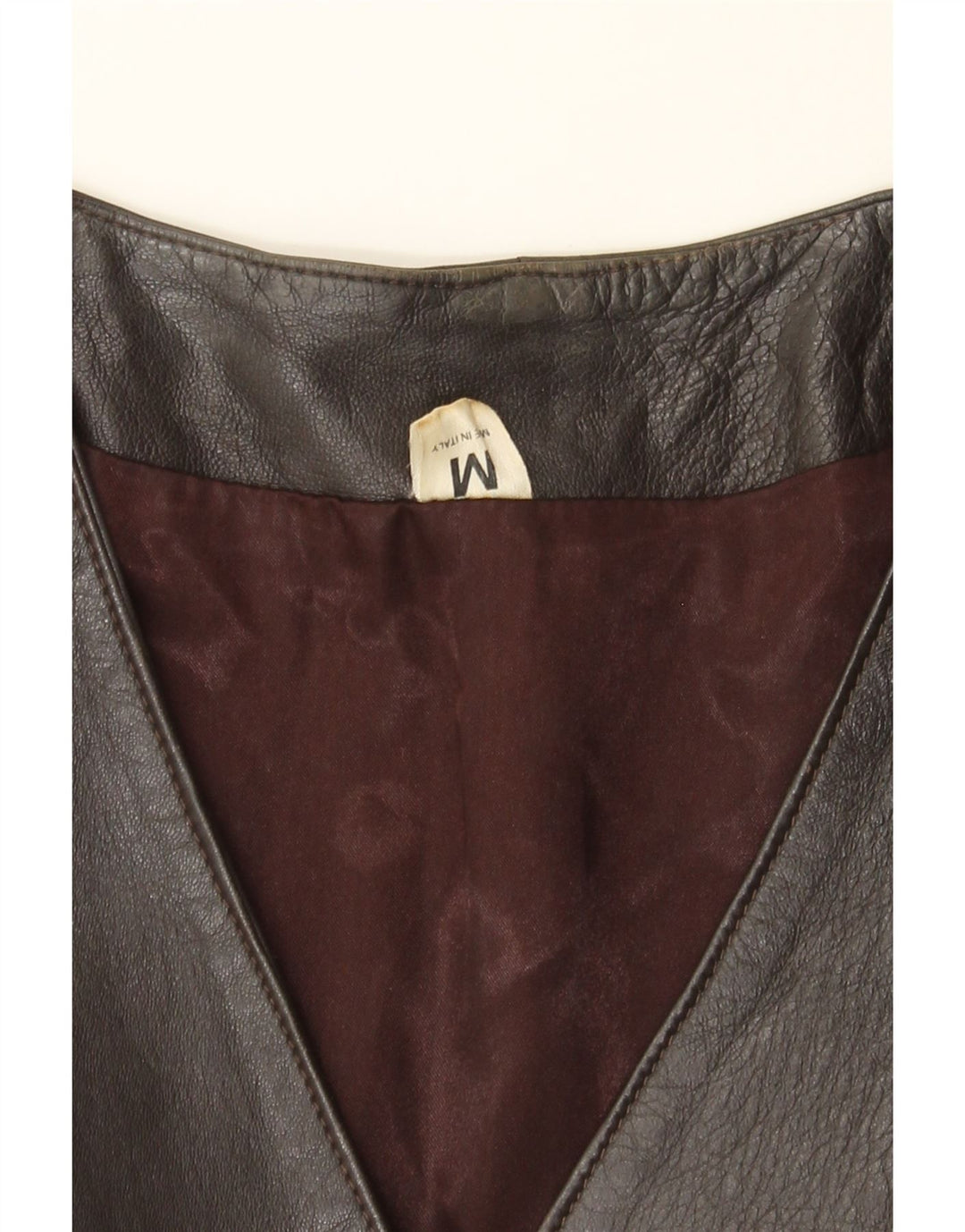 VINTAGE Womens Leather Gilet UK 12 Medium Brown Leather Vintage Vintage and Second-Hand Vintage from Messina Hembry 