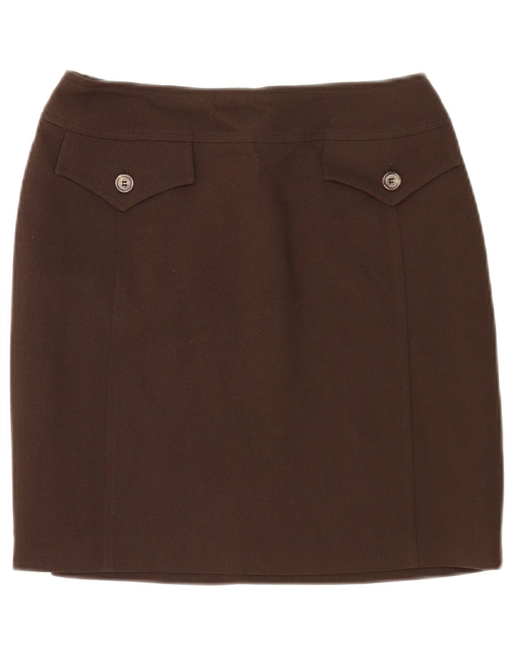 Max & Co. Mininederdel til kvinder UK 8 Small W26 Brown Virgin Wool