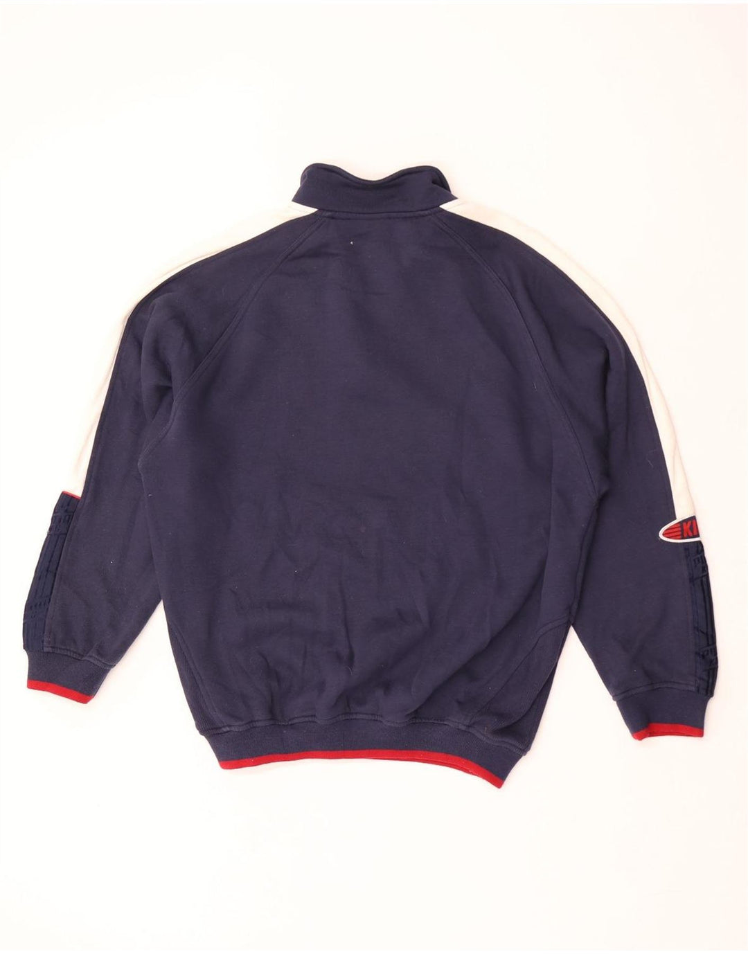 Puma Herre grafisk lynlås-hals Sweatshirt Jumper Large Navy Blue Colourblock