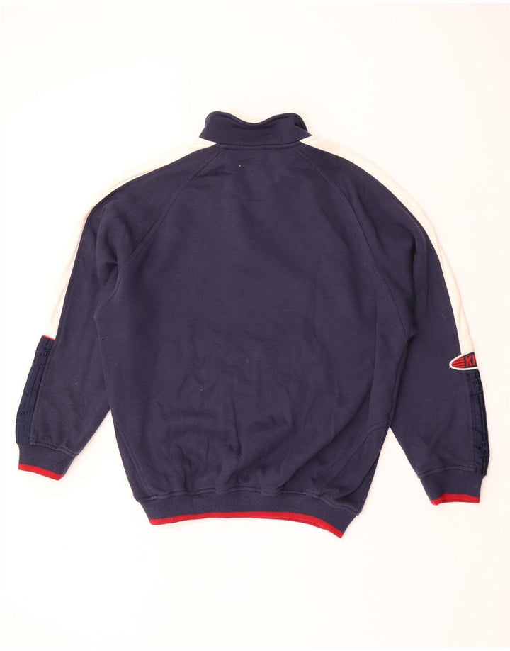 Puma Herre grafisk lynlås-hals Sweatshirt Jumper Large Navy Blue Colourblock