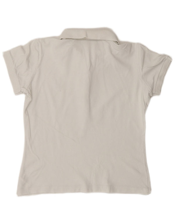 Fred Perry Womens Crop Polo Shirt UK 12 Medium White Bomuld