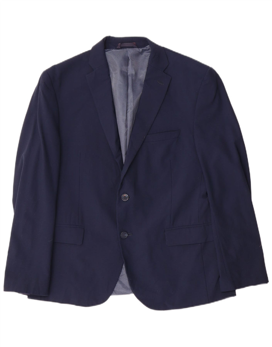 Marks & Spencer Herre Short 2 Button Blazer Jacket UK 42 XL Navy Blue Wool