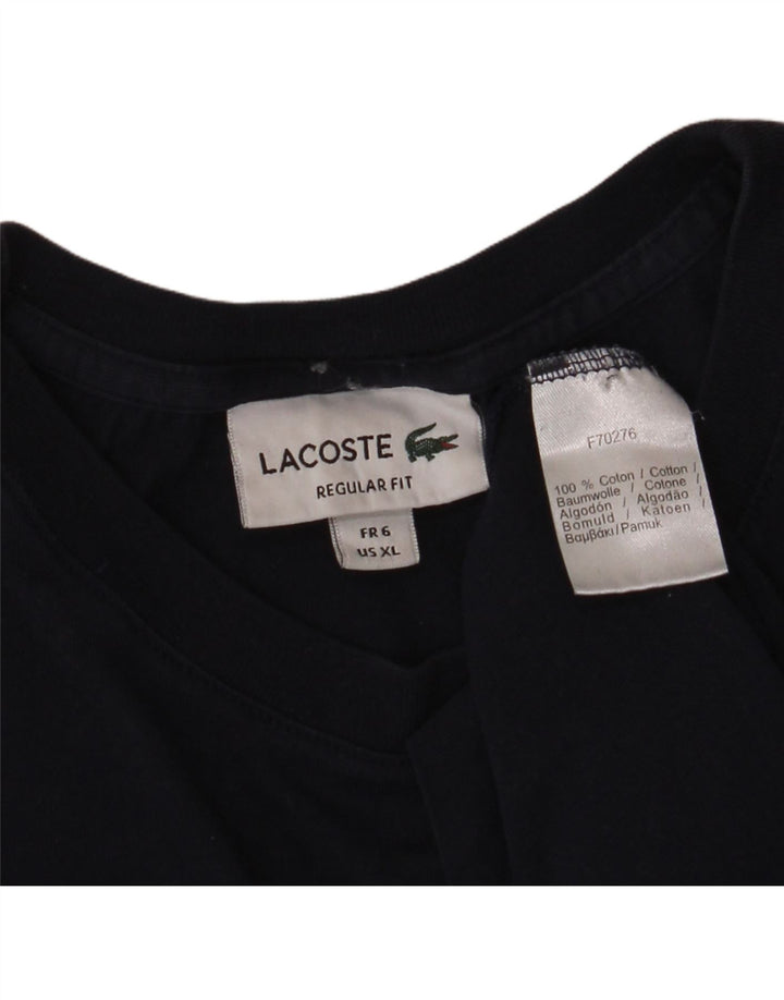 LACOSTE Herre Regular Fit T-Shirt Top Størrelse 6 XL Marineblå Bomuld