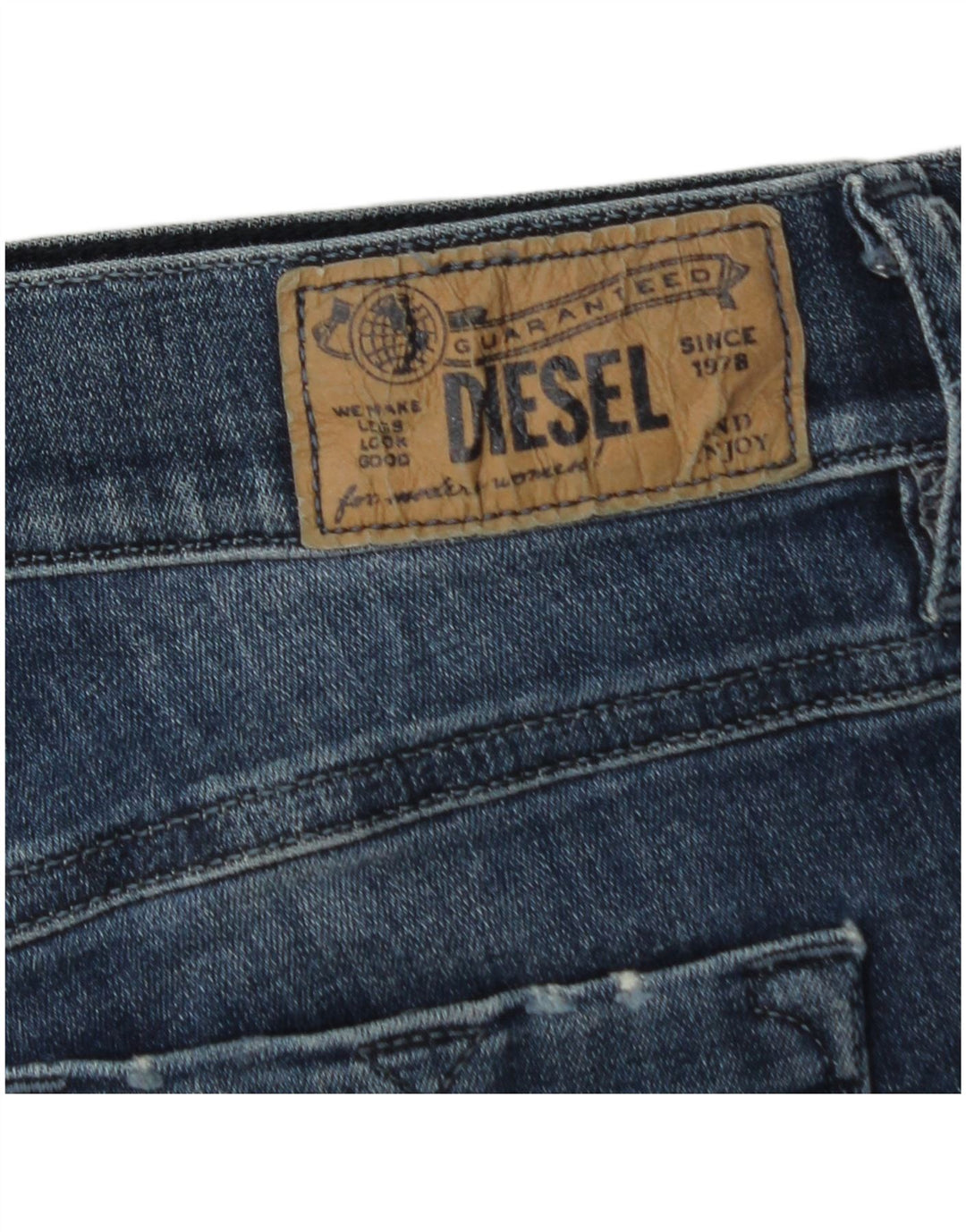 DIESEL Womens Distressed Slim Jeans  W26 L32 Blue Cotton