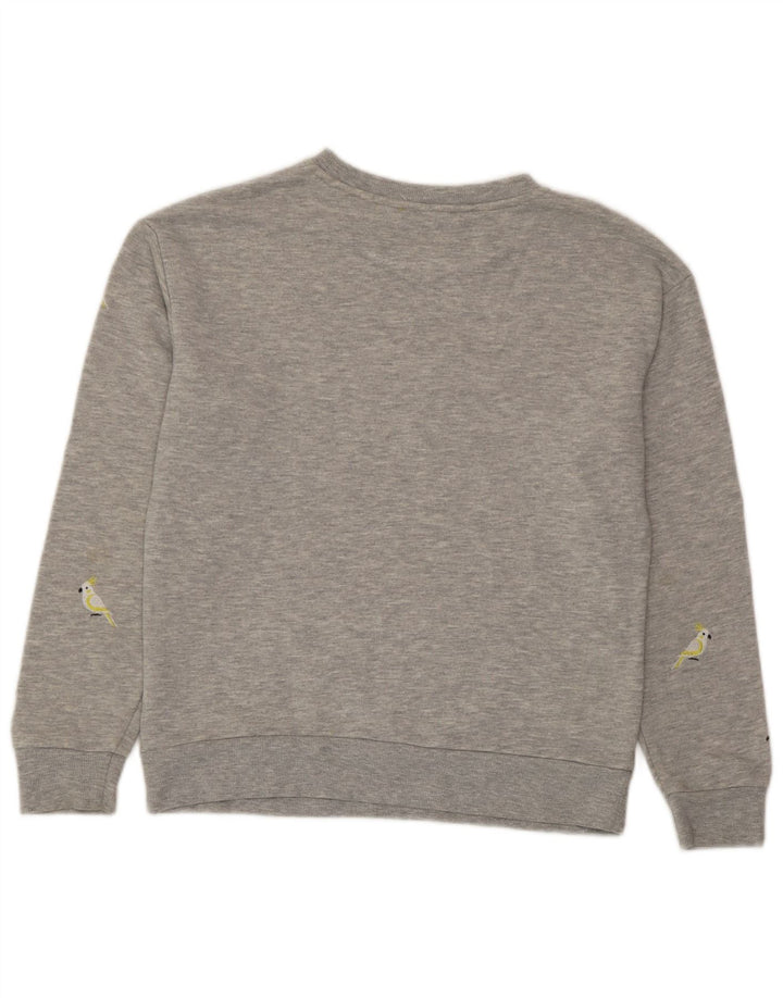 Marks & Spencer Dame Grafisk Sweatshirt Jumper UK 10 Lille Grå Polyester