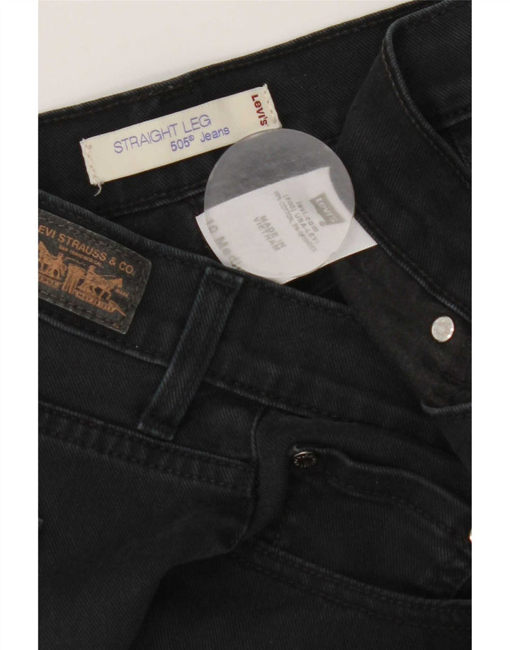 Levi's Womens 505 Straight Jeans US 10 Large W32 L31 Black Bomuld