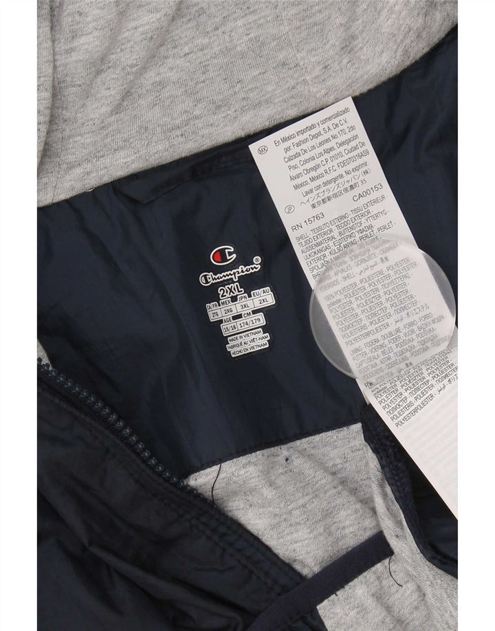 Champion Drenge Hætte Regnjakke 15-16 År 2XL Navy Blue Polyester