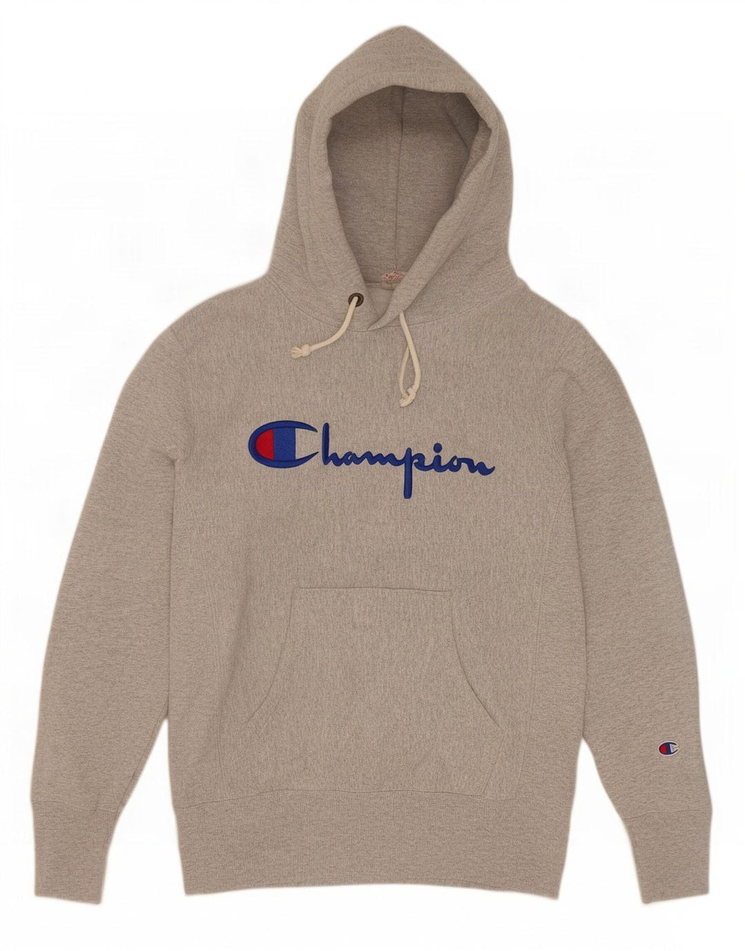 Champion Herre Reverse Weave Graphic Hoodie Jumper Medium Grey Bomuld