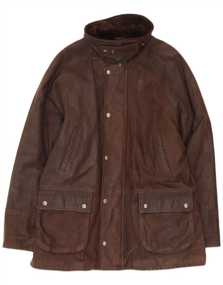 Daniel Hechter Herre Læder Windbreaker Jacket IT 52 XL Brun