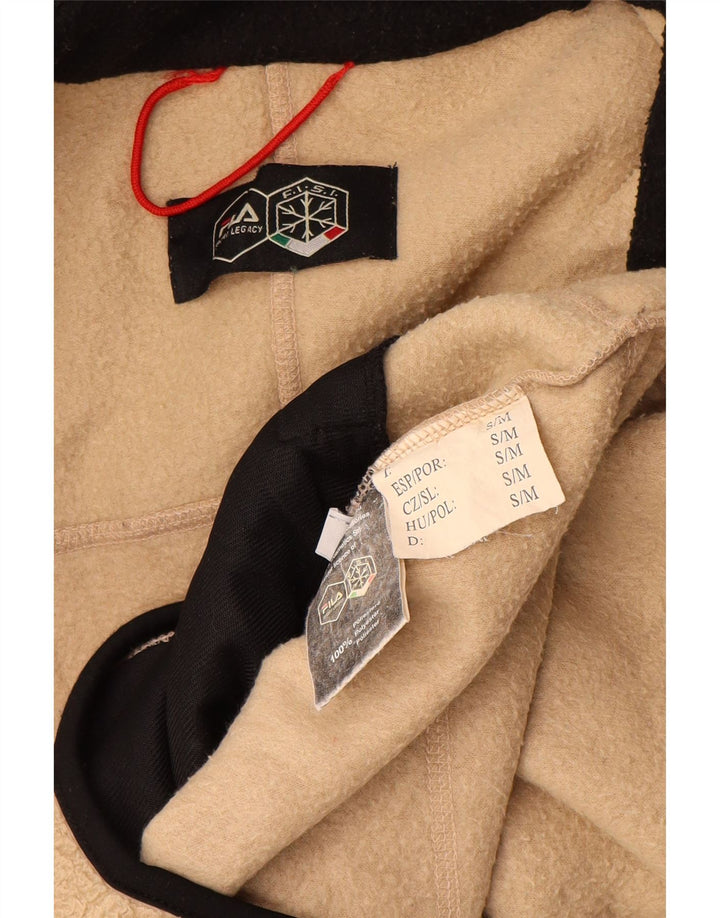 FILA Herre Loose Fit Fleecejakke UK 36 Small Beige Colourblock Polyester