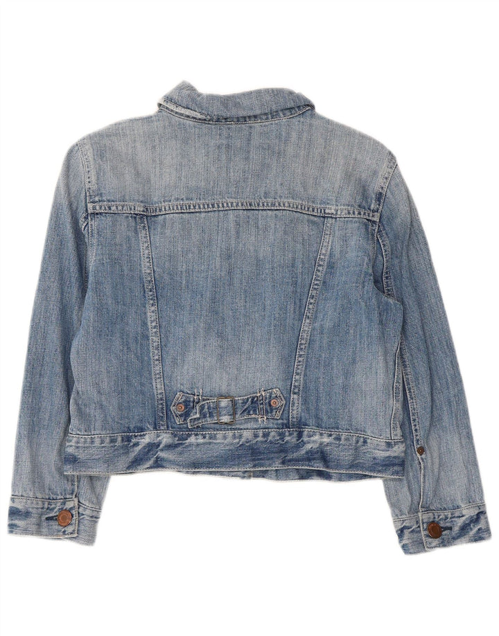 AMERICAN EAGLE Womens Crop Denim Jacket UK 14 Large Blue Cotton