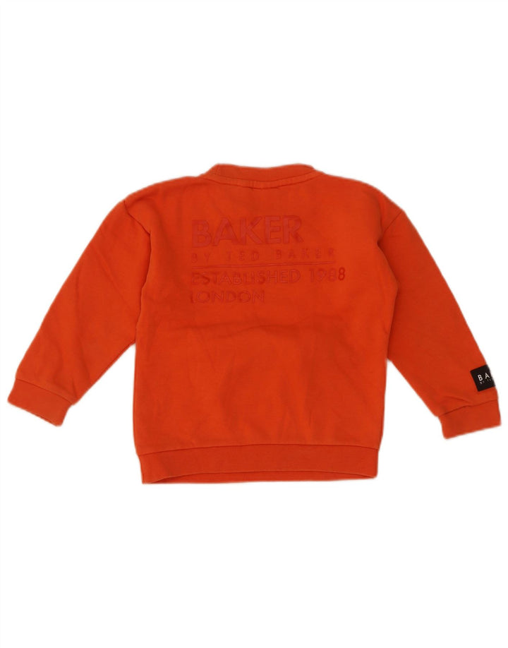 Ted Baker Boys Grafisk Sweatshirt Jumper 3-4 år Orange Bomuld