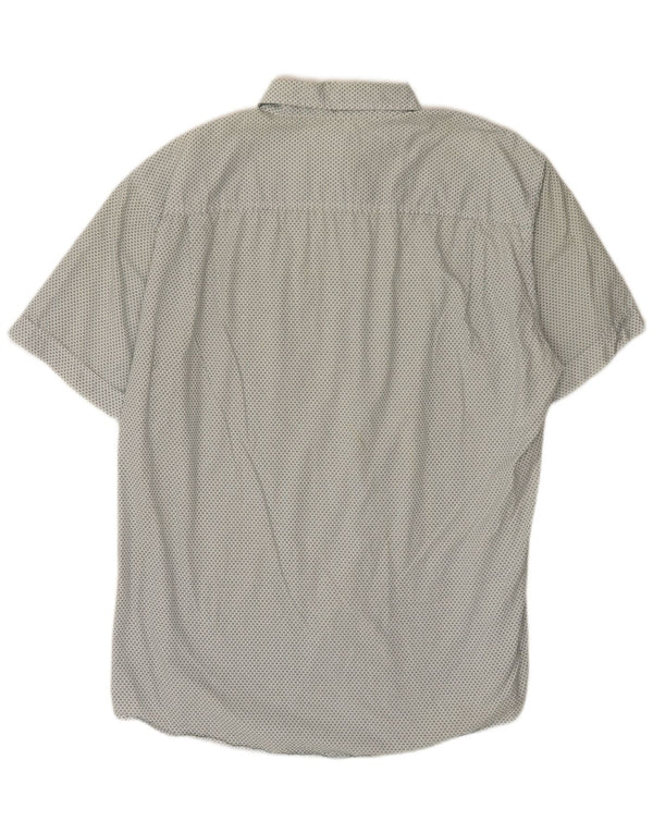 Gap Mens Short Sleeve Shirt Large White Spotted Cotton