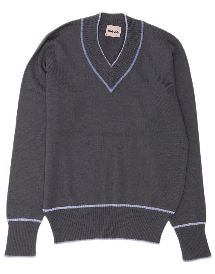 Bleyle Dame V-hals sweater IT 50 XL Grå Uld