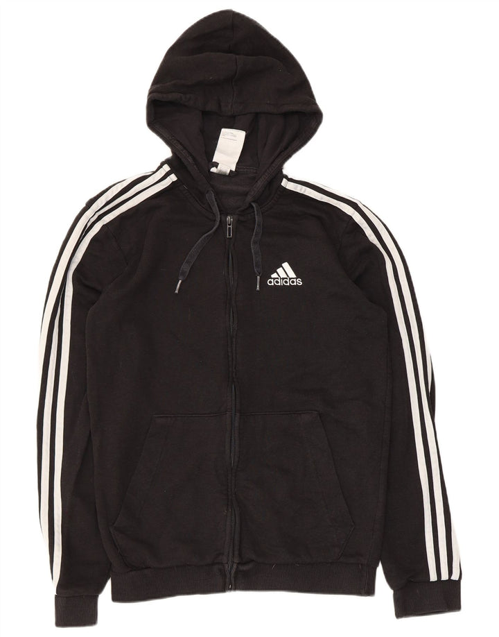 Adidas Hættetrøje med lynlås til mænd, lille sort bomuld