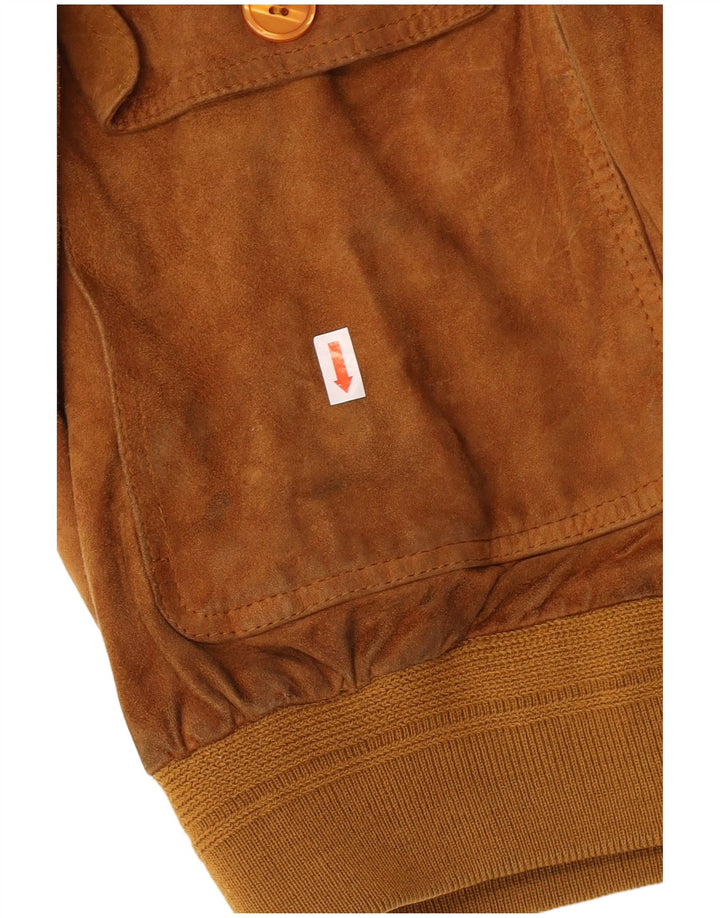 Vintage herre ruskind bomberjakke IT 50 Stort beige læder