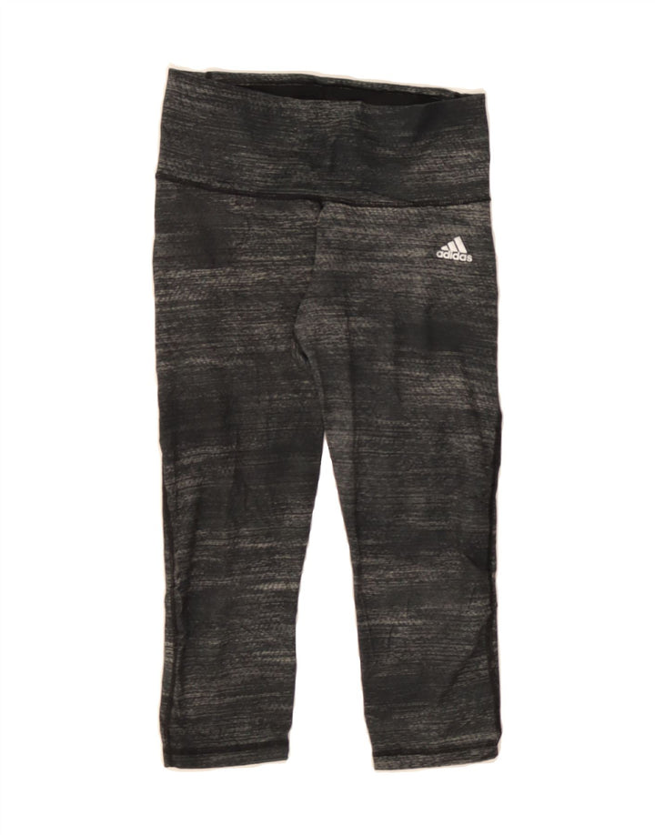ADIDAS Womens Climalite Capri Leggings UK 8/10 Small  Grey Flecked Vintage Adidas and Second-Hand Adidas from Messina Hembry 