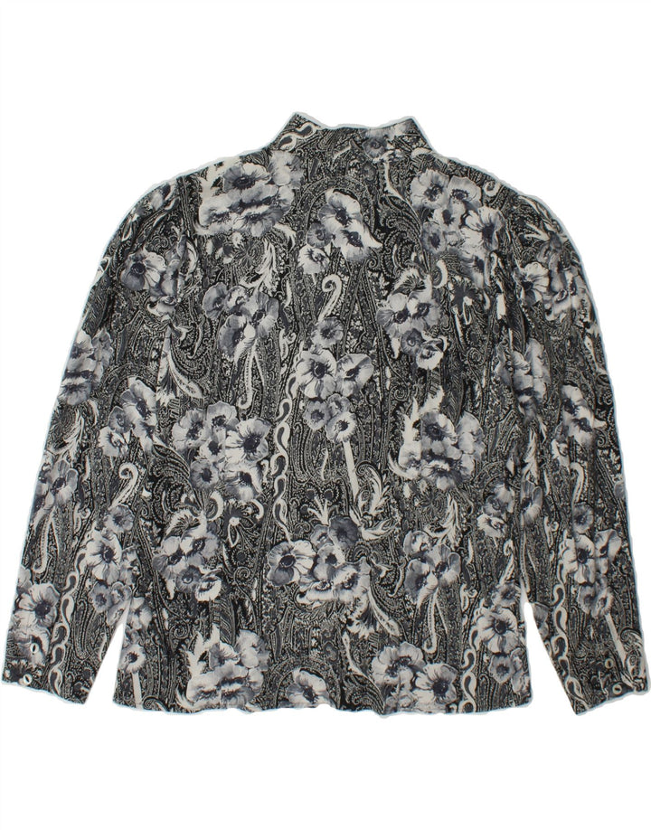 YESSICA Womens Shirt Blouse EU 38 Medium Grey Floral Viscose Vintage Yessica and Second-Hand Yessica from Messina Hembry 