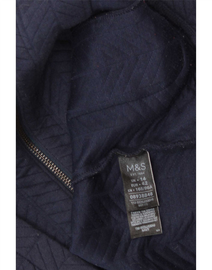 Marks & Spencer Dame Blazer Jacket UK 14 Medium Navy Blue Polyester